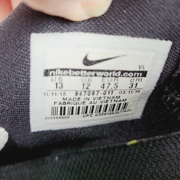 Nike Soccer Cleats Mens Size 13 Vapor Speed 2 White Black Football EUC - Picture 9 of 9